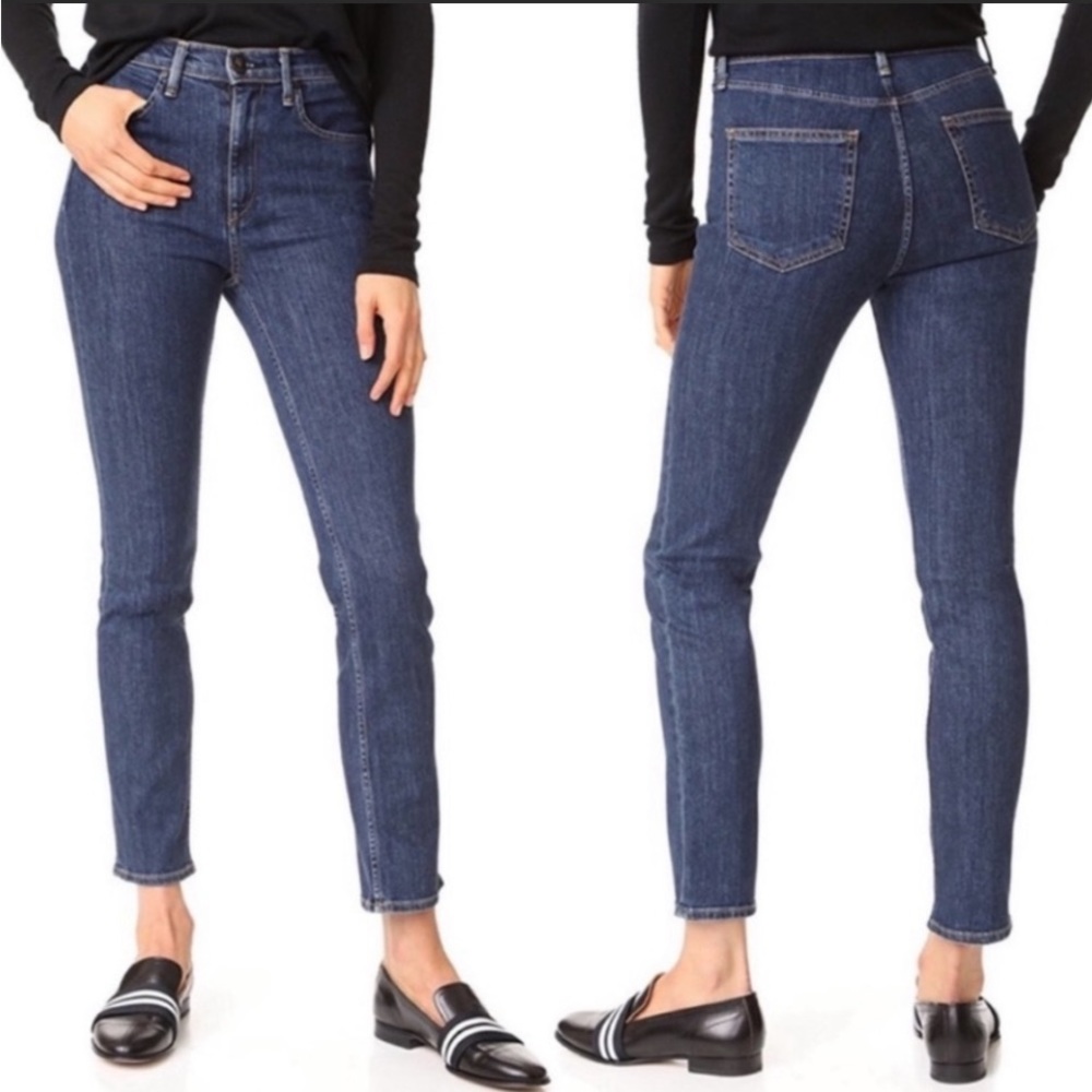 Rag & Bone Slim Fit High Waisted Cigarette Jeans in Dark Paz Size 29.